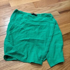PrettyLittleThing Bright Green Asymmetrical Wrap Skirt